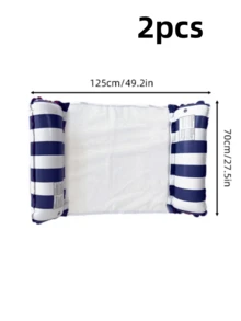 Double Inflatable Adult Water Hammock/Lounge - Durable PVC Material, Foldable Striped Inflatable Pool Float, Suitable For Pool Parties And Summer Gifts. - Multicolor - View 14