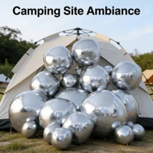 1pc - 50inch Extra Large 4D Silver Foil Balloon, Inflates To 85cm Diameter, Suitable For Birthday Party, Wedding, Farewell, Anniversary, Bachelorette Party, Home Decor - Silver - View 5