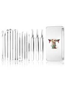 Brodark 15pcs/Set Iron Box Acne Blackhead Remover, Pore Cleansing Tool, Deep Cleansing Facial Care Tools - Silver - View 17