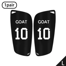 زوج واحد من واقيات الساق GOAT مقاس 10 مثقوبة بشكل قطري، لون أسود وأبيض كلاسيكي، متينة وخفيفة الوزن، مناسبة لكرة القدم والكرة الطائرة والرغبي والريشة الطائرة والرياضات الأخرى، الخيار الأفضل لهدية عيد الميلاد - متعدد الألوان - مشاهدة 13