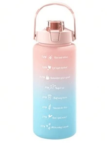 3个装，容量分别为300毫升、750毫升和2000毫升，带时间刻度的励志水瓶套装 - 防漏，PC材质，适用于健身、徒步旅行和露营 - 追踪您的饮水量