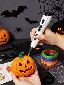 1 Set New 3D Printing Pen With Carrying Bag, Filament, User Manual, 3-Speed Adjustable, Suitable For DIY Crafters