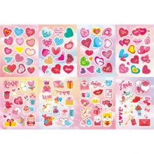 8/16/24/32 Sheets Valentine's Day Stickers Make A Face Valentine's Day Stickers Valentine's Day Party Favors Crafts Game Activities Supplies - Multicolor - View 6