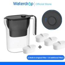Waterdrop Water Filter Pitcher Refrigerator Water Filter Jug With 3-Month Filter, 2.5 L, Reduces Fluoride, Chlorine, And More, NSF Certified, Blue (Replacement Filter: WD-PF-01A Plus) - Black - View 2