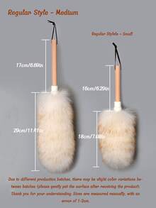 1个带手柄的羊毛除尘掸，羊毛/羊羔毛清洁刷，防静电家用除尘掸，超柔软扫地刷，适用于沙发、家具、汽车、卧室，清洁用品，清洁工具，返校必备 - 彩色 - 查看 12