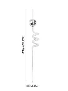 1/5/10/20pcs Reusable Disco Ball Plastic Straws, Suitable For Gifts, Afternoon Tea, And Parties