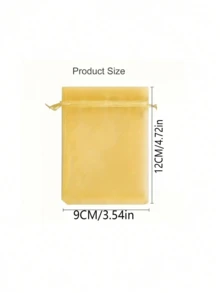 50个装礼品袋，带抽绳和双层安全带，设计优雅，适用于婚礼、新年庆典、珠宝包装、圣诞节、情人节、母亲节、生日、节日、派对和珠宝收纳，小礼品袋，派对回礼包装 - 金色 - 查看 5