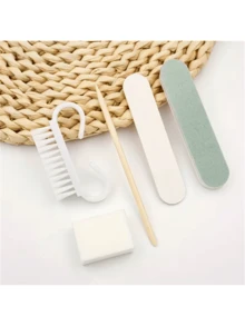 1/8 Pack Mini Nagelfeile & Orangenholz Nagelhautschiebestab Set, doppelseitige Nagelfeile, Holzschere, Reinigungswerkzeuge, Nagelknipser, Nagelbürste, Schmuckherstellung Polier- und Poliermittel - Verschiedenfarbig - Übersicht 4