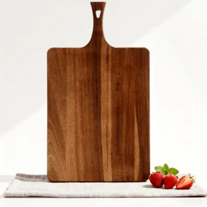 39.52 * 24.28 Cm Heavy Rosewood Cutting Board, 1 Large 1 Small Size. Kitchen Accessory, Double-Sided Chopping Board With Handle Food Tray, Serving Platter, Cheese Board. Suitable For Handling Vegetables, Cooked Dishes, Meats And Other Kitchen Tasks. Ideal Choice For Holiday Feasts/Gifts.