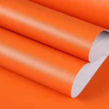 Peel And Stick Vinyl Wallpaper Roll - Textured, Removable Contact Paper, Suitable For Kitchen, Bathroom, Living Room Decor - Waterproof And Oil-Proof - Coral Orange - View 10