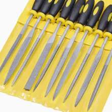 Vmingo 10pzs Lima Escofina Acero Joyeria Esculpir Lijar 140mm Alta Dureza Redonda Triangular Semicircular Plana Ceramica Metal Vidrio Madera Carburo Cristal Recorte - Negro - Ver 2