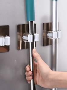 Bộ 5 giá treo chổi và cây lau nhà không cần khoan, lắp đặt bằng keo dán tường, giá đựng cây lau nhà tự dính, tiết kiệm không gian, không cần khoan, giá đựng dụng cụ vệ sinh nhà tắm cho chổi, cây lau nhà, hốt rác, chắc chắn và bền, giá treo chổi gắn tường tối giản, giữ cho nhà tắm gọn gàng, giải pháp lưu trữ cây lau nhà gắn tường bằng keo dán chắc chắn, giá đựng chổi và hốt rác tự dính, thiết kế tối giản - Nhiều màu - Xem 8