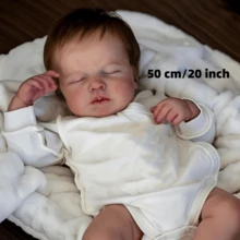 50厘米软胶硅胶重生娃娃 - 20英寸逼真3D彩绘肌肤，手工乙烯基女孩娃娃，带血管纹理，万圣节/感恩节/圣诞节礼物 - 彩色 - 查看 6