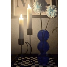 金属斋月烛台 - 优雅锥形设计，彩绘表面，桌面摆放，必备家居装饰，适用于婚礼、周年纪念晚宴、宴会、派对、月亮装饰（不含蜡烛）