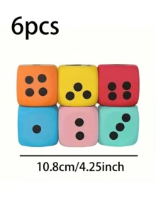6个/套小型软泡沫骰子套装 - 非常适合学习和玩耍 - 适合生日、圣诞节、万圣节和其他场合 - 彩色 - 查看 4