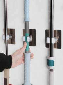 Bộ 5 giá treo chổi và cây lau nhà không cần khoan, lắp đặt bằng keo dán tường, giá đựng cây lau nhà tự dính, tiết kiệm không gian, không cần khoan, giá đựng dụng cụ vệ sinh nhà tắm cho chổi, cây lau nhà, hốt rác, chắc chắn và bền, giá treo chổi gắn tường tối giản, giữ cho nhà tắm gọn gàng, giải pháp lưu trữ cây lau nhà gắn tường bằng keo dán chắc chắn, giá đựng chổi và hốt rác tự dính, thiết kế tối giản - Nhiều màu - Xem 5