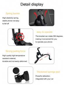 Universal Car Phone Holder, Dashboard Clip-On GPS Holder, Compatible With Iphone - Car Phone Holder Compatible With IPhone, Android Phone, Gift For Birthday, Family, Friends Gifts Birthday Driving Car Accessories Strong Load-Bearing - Black - View 8