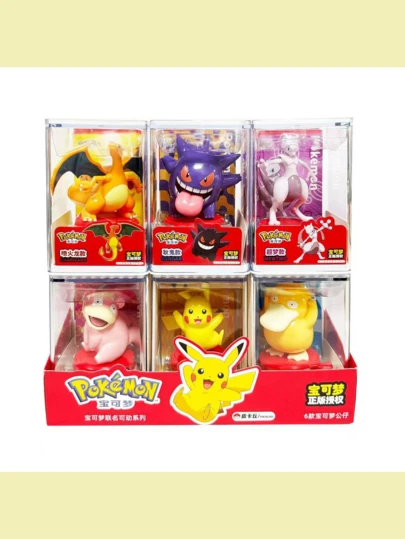 Caja ciega de figuritas 3D lindas de Pokémon, coleccionables de mascotas Pokémon para decoración de escritorio, regalo pequeño creativo de múltiples escenas, Pikachu y juguetes talla grande populares, regalo sorpresa