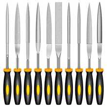 Vmingo 10pzs Lima Escofina Acero Joyeria Esculpir Lijar 140mm Alta Dureza Redonda Triangular Semicircular Plana Ceramica Metal Vidrio Madera Carburo Cristal Recorte - Negro - Ver 8