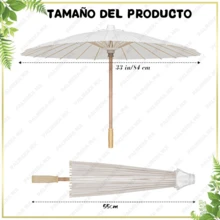 Paraguas de boda de estilo occidental/europeo de alta calidad (paquete de 10/6/5/4/1), 84 cm de diámetro cuando están abiertos, perfectos para novias, decoraciones de bodas, regalos creativos, regalos de cumpleaños; también adecuados como obsequios de boda, paraguas de estilo japonés/chino, paraguas de papel para decoración de bodas y fiestas de bricolaje. - Blanco - Ver 3
