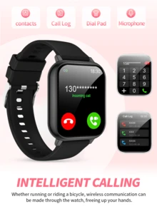 Unisex Smart Watch With Wireless Calling & Message Alerts, Pedometer, Calorie, Distance Tracking, Multi-Sport Modes, Music Control, Remote Camera, Alarm, Metal Case & Silicone Strap, 180mAh Battery, USB Charging, Multi-Function Smart Watch For Smartphones, Holiday Gift, Birthday Gift - 彩色 - 查看 9