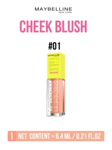 Maybelline 腮红 #01 丝绒哈密瓜色 6.4毫升/0.21液盎司，珠光闪耀，打造温暖光泽，保湿配方，轻松晕染，呈现自然透亮妆效。点状刷头，精准上妆，两步轻松打造腮红（点涂+晕染）。适合所有肤色，轻松打造日常/约会妆容的透亮妆容。 - 美寶蓮微閃腮紅液01 - 查看 5