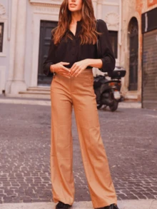 Áo sơ mi nữ, màu trơn với chi tiết ren, kiểu dáng thanh lịch lãng mạn, màu đen, thích hợp cho mùa hè. - màu đen - Xem 7