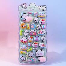 1pc 3D Cute Animal Sticker, Cartoon Decorative Sticker, Made Of Sponge And PVC Material, Squeeze For Stress Relief, Suitable For Sticker Books, Laptops, Refrigerators, And As Decoration For Cartoon DIY Phone Cases. This Sticker Is Suitable For Home Decor, As Well As Gifts For Birthday, Party, Valentine's Day And New Year, Reusable Waterproof Sticker