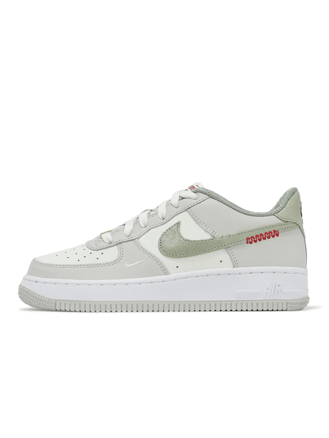 Air Force 1 LV8 农历新年版女款运动鞋真皮 Nike Air 缓震蛇纹设计 HV6000-131 - 帆白/白/淺骨色/橄欖綠 - 查看 1