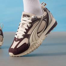 Puma BLKTOP RIDER V2 CM Unisex Retro Low-Top Lace-Up Height-Increasing Casual Shoes 406663-03 - Brown/Beige - View 2