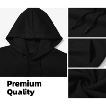 BabyChiefDoit WENT WEST Streetwear Hoodie Graphic Print Adjustable Drawstring Unisex Oversized Fit - 黑色 - 查看 2