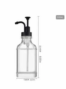 1pc Square Glass Syrup Bottle With Label, Suitable For Bar And Home Use, Durable Transparent Bottle Body, Can Be Used To Store Milk, Tea, Syrup, Etc., Capacity 500ml/16.9oz, Kitchen Utensil, Bar Supplies - Multicolor - View 12