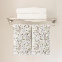 2 piezas Toallas de cocina con diseño minimalista de flores de primavera y conejos, de material suave de poliéster, adecuadas para decoración de cocina, limpieza, decoración de fiestas, artículos esenciales de cocina y baño, decoración del hogar, regalo de inauguración de casa - Multicolor - Ver 8