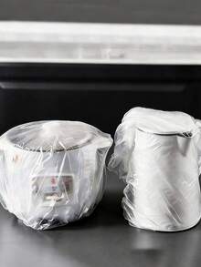 10/50/100pcs Dust Cover, Household Appliance Dust Cover, Microwave Oven Dust Cover, Universal Plastic Transparent Film Cover, For Household Appliances Such As Electric Fan, Rice Cooker, Pot, Kitchen Baking Tray, Microwave Oven - Multicolor - View 3