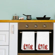 2/4 Pcs Set, Dish Towels, LOVE Pattern Print, Super Absorbent Microfiber Modern Towels, Cooking And Baking Tea Towels, Dish Cloths, Cleaning Rags, Hand Towels, Tea Towels, Super Soft And Highly Absorbent, Kitchen Decor, Gifts For Neighbors, Gifts For Mom, Birthday Gifts, Housewarming Gifts For Friends, Kitchen Essentials, Daily Necessities - Multicolor - View 9