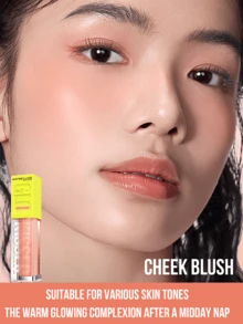 Maybelline 腮红 #01 丝绒哈密瓜色 6.4毫升/0.21液盎司，珠光闪耀，打造温暖光泽，保湿配方，轻松晕染，呈现自然透亮妆效。点状刷头，精准上妆，两步轻松打造腮红（点涂+晕染）。适合所有肤色，轻松打造日常/约会妆容的透亮妆容。 - 美寶蓮微閃腮紅液01 - 查看 3