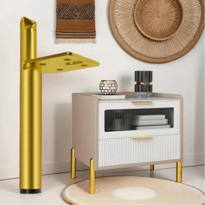 4pcs Metal Furniture Legs, Heavy Duty Furniture Support Legs, Round Shape, Suitable For Tables, Sofas, Coffee Tables, Bookcases