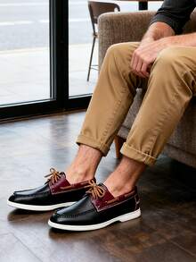 男士休闲乐福鞋、柔软男士运动鞋、户外鞋 - 黑色 - 查看 4