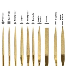 Vmingo 10 piezas Lima Escofina Diamante Joyería Esculpir Lijar 140mm. - Dorado - Ver 2