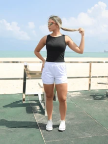 RAD Women's Dry Fit Compression Shorts For Training, Gym, Running, Sports, High Performance, With Internal Pockets. - Blanco - Ver 4