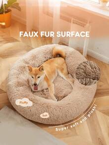 Giường ngủ hình bánh donut cho chó, đáy chống trượt, lông giả mềm mại và bông xốp, thân thiện với da và không gây dị ứng, ấm cúng và thoải mái, ấm áp và dễ chịu, có thể giặt máy, đường may chắc chắn, phù hợp cho chó nhỏ và vừa, chó con và mèo con, lý tưởng để ngủ trưa và ngủ đêm trong phòng khách hoặc phòng ngủ. - Cà phê nâu - Xem 9