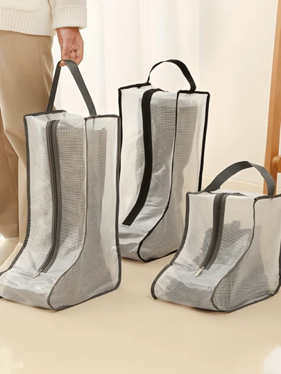Portable Women's High-Top Boot Storage Bag, Multi-Layer Design, Transparent For Easy Viewing, Suitable For Home And Travel, Shoe Storage And Organization Bag, Shoe Bag, Travel Shoe Bag, Shoe Box, Shoe Organizer Bag, Shoe Washing Bag, Shoe, Spring Summer Picks, Brides Maid Gifts, Room, Bedroom Decor, Bedroom Decor, Beach, Travel, For Men, For Women, Vacation, Women's Day, Travel Essentials, Wedding Favors, Y2k, Bedroom, Car Accessories Women, Kitchen Decor, Beach, Summer, Vacation, Holiday, Travel Essential, Going Out Tops, Household Items