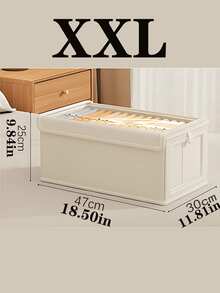 米色亚麻布收纳盒，带盖和透明窗口，可折叠，防潮材质，适用于家庭、宿舍、浴室、旅行，是理想的节日礼物，可收纳衣物、裤子、袜子、内衣、化妆品、学习用品、床上用品等，可堆叠，是衣柜整理的理想之选。 - 彩色 - 查看 10