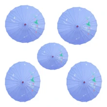 Paquete de 5 sombrillas de bambú para decoración de bodas, ideales para decoraciones y accesorios de festivales y bodas. Sombrillas de novia tradicionales hechas a mano, elegantes accesorios para fotos y fiestas. - Púrpura malva - Ver 3