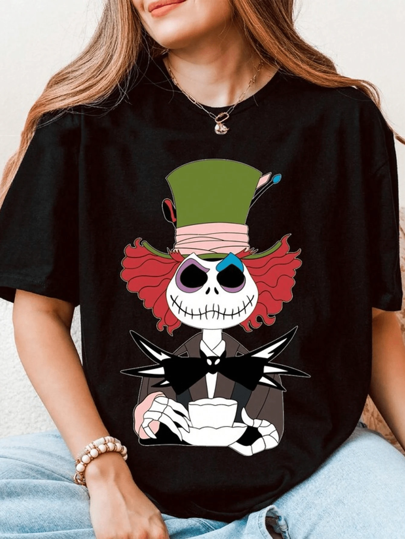 Nightmare Before Christmas Shirt, Jack Skeleton T-Shirt, Hoodie, Hallowe - màu đen - Xem 1