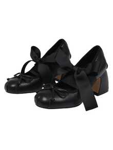 Women's Heel Shoes Women's Platform Heels Shoes Pink Elegant Women Shoes High Heels Pumps Cute Bow High Heels Gothic Heels Closed Toe Heels Chunky Heels Mary Jane Christmas Shoes - màu đen - Xem 10
