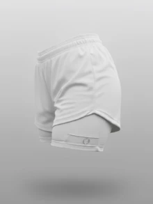 RAD Women's Dry Fit Compression Shorts For Training, Gym, Running, Sports, High Performance, With Internal Pockets. - Blanco - Ver 5