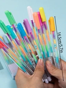 6 Stücke/Set Regenbogen Farbverlauf Stifte, kreative Journaling Stifte, Leuchtstoffstifte, Mehrfarbstifte, Glitzerstifte, zufällige 6 Farben