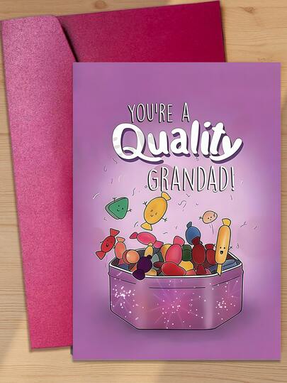 بطاقة تهنئة عيد الأب "أنت جد رائع" ، 12 سم * 17 سم ، تشجيعية مضحكة ، مثالية لعيد الميلاد ، شكر ، هدية للأب والجد - بطاقة ورقية عالية الجودة مع مغلف