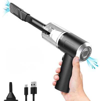 Aspiradora Portátil Inalámbrica de Mano 9000 PA para Coche, Oficina, Mascotas y Hogar – Mini Limpiador Ligero y Recargable para Polvo y Residuos